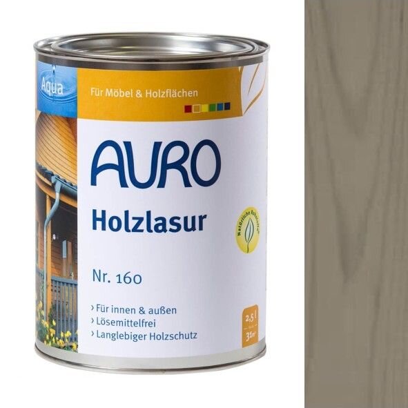 Auro Holzlasur Aqua 160 grau - 2,5 l Dose