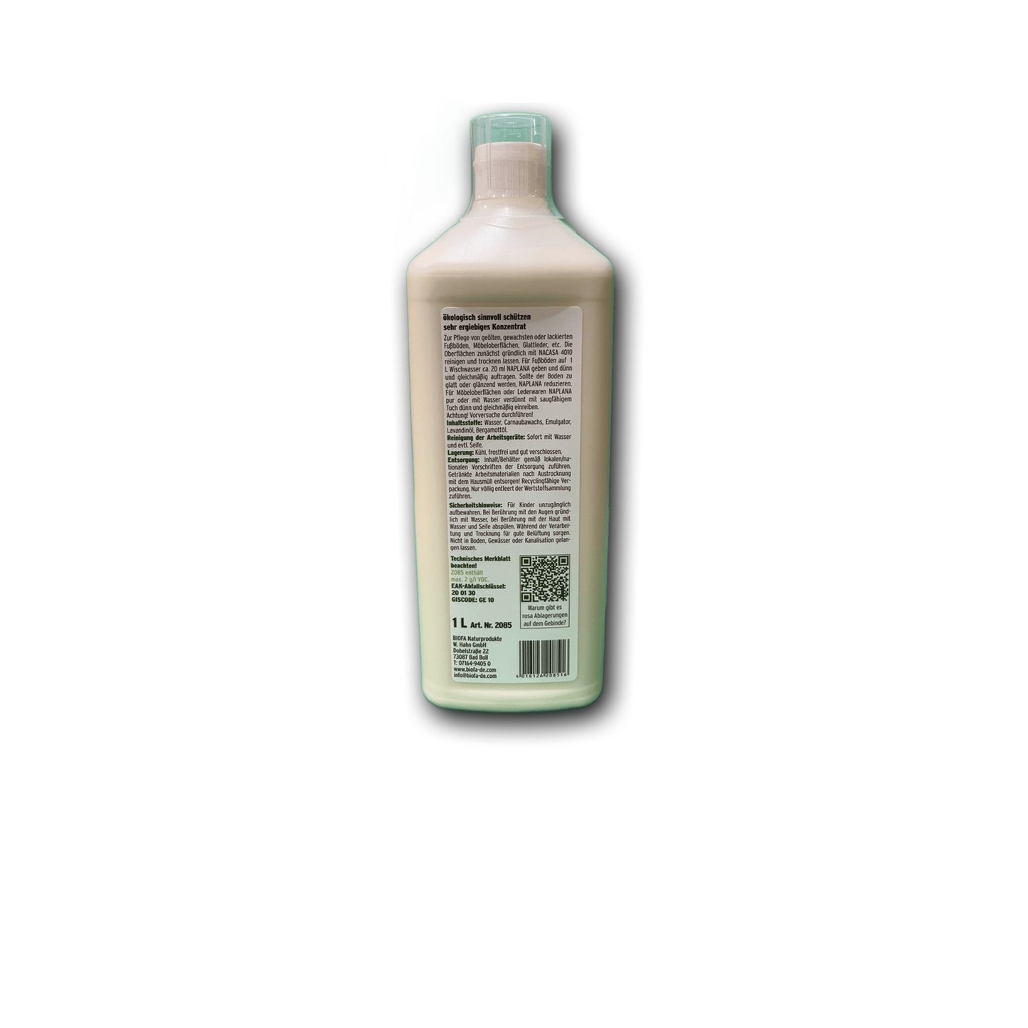 BIOFA Naplana Pflegeemulsion – 1 l Flasche
