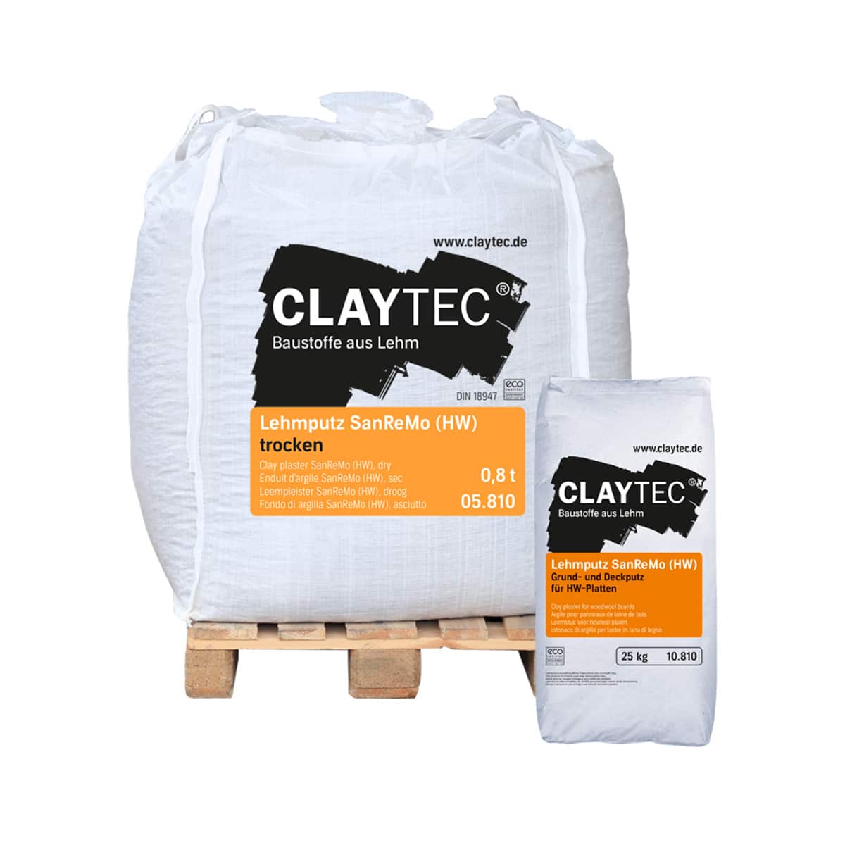 Claytec Lehmputz SanReMo Grund/Deckputz