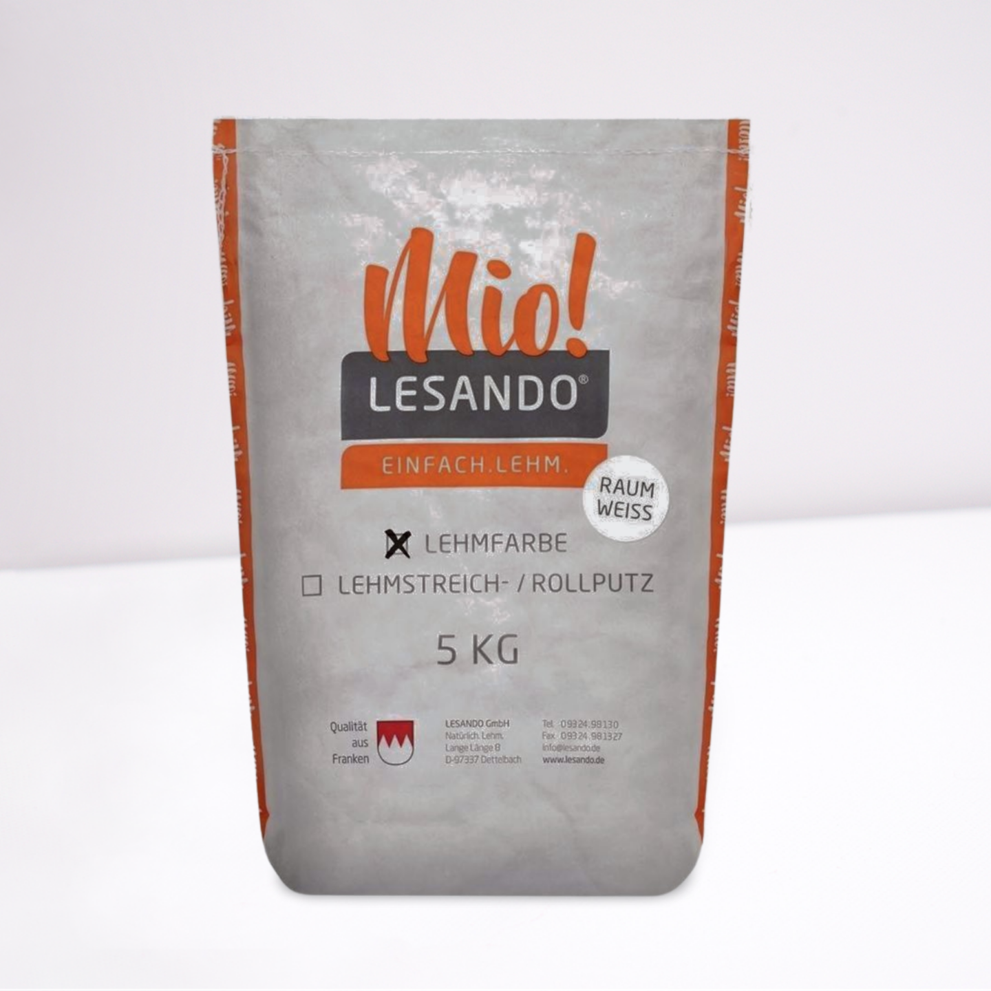 Lesando Mio Lehmfarbe Raumweiß 5Kg