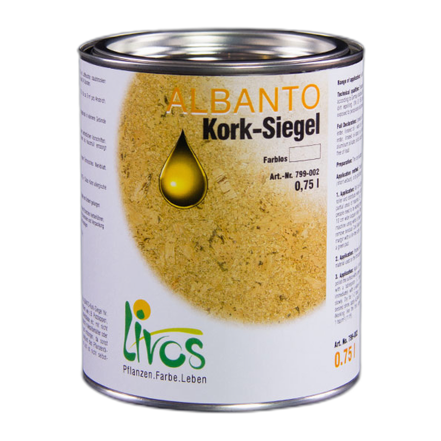 Albanto Kork-Siegel 0,75 farblos Livos