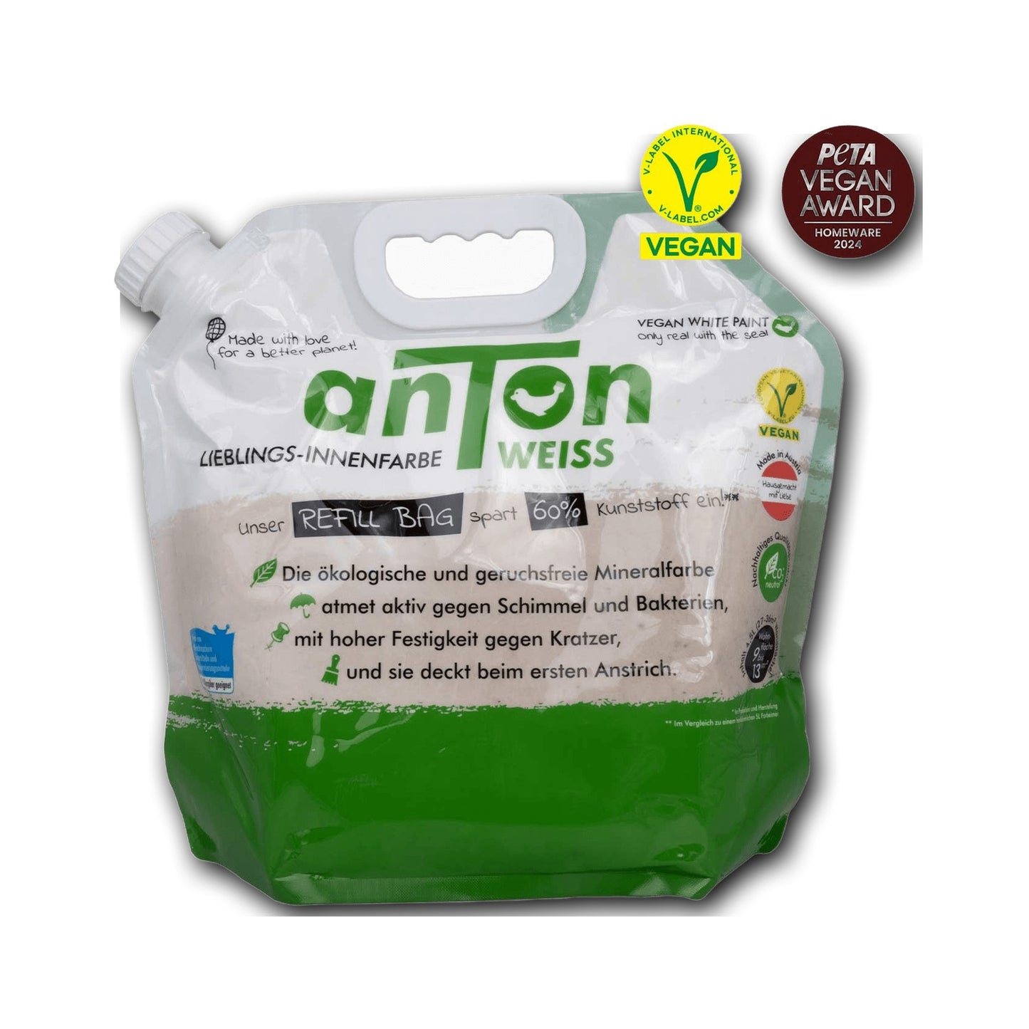 Anton Weiß Mineralwandfarbe 4,5 L Refill-Bag