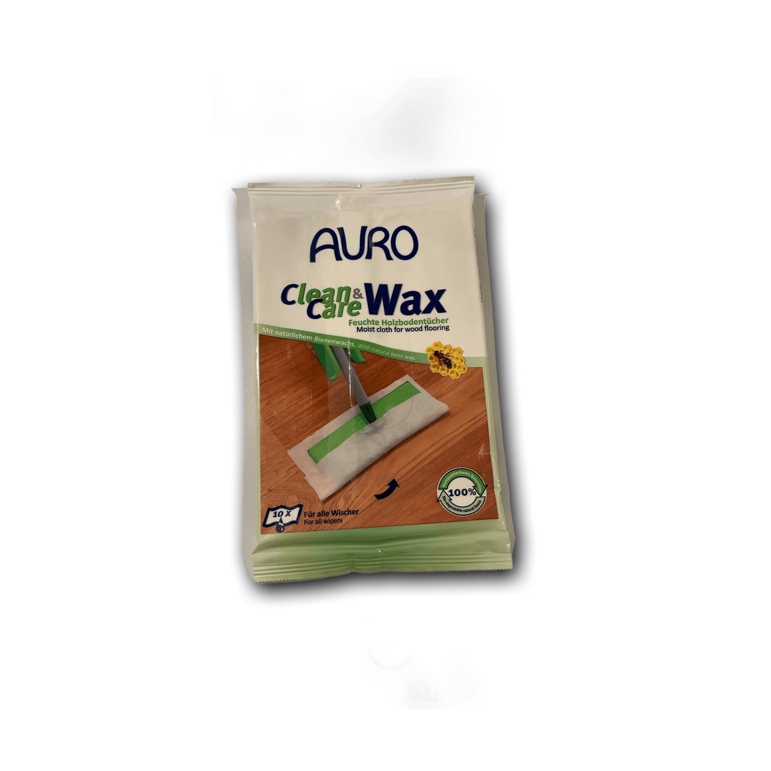 AURO Clean & Care Wax – Feuchte Holzbodentücher — 10 Stück
