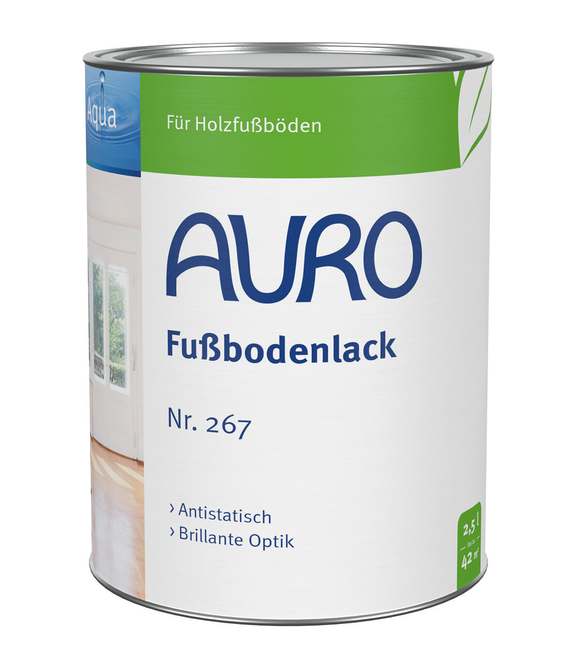 AURO Fußbodenlack Nr. 267 farblos, 2,5-Liter-Dose