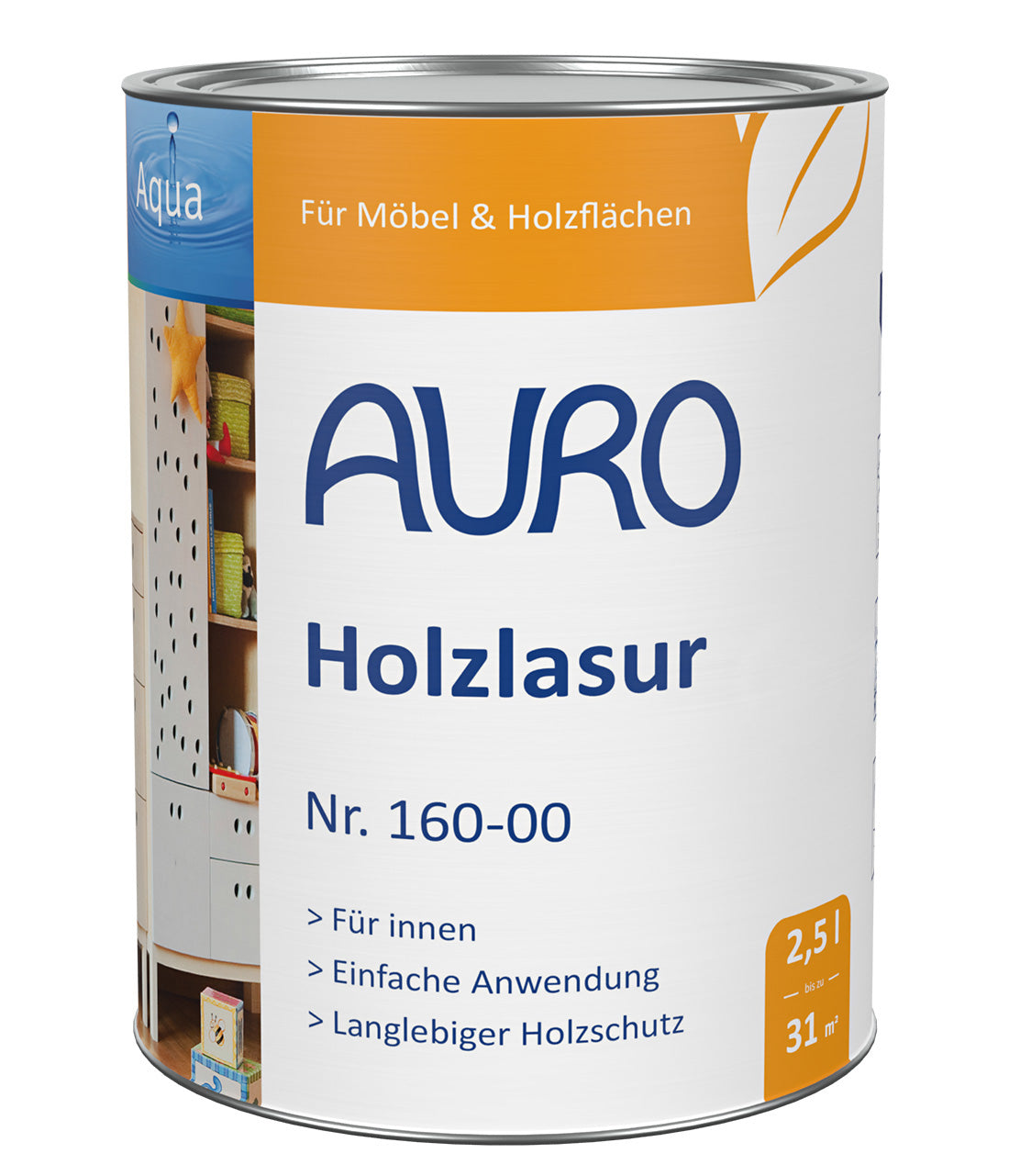 AURO Holzlasur Nr. 160 farblos, 2,5-Liter-Dose