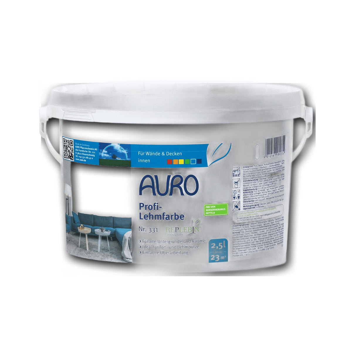 AURO Profi-Lehmfarbe Nr. 331 — 2,5 l