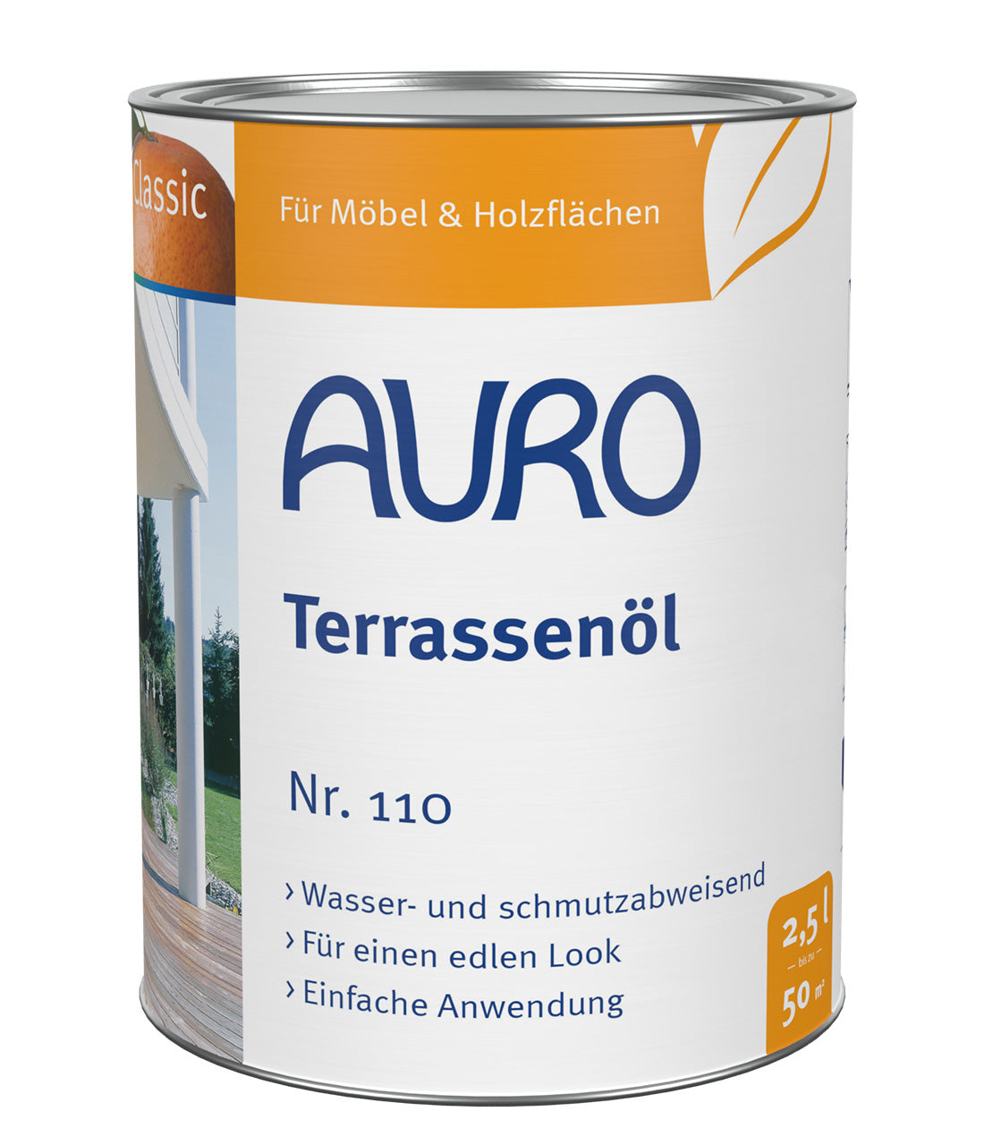 AURO Terrassenöl Nr. 110 Teak, 2,5-Liter-Dose