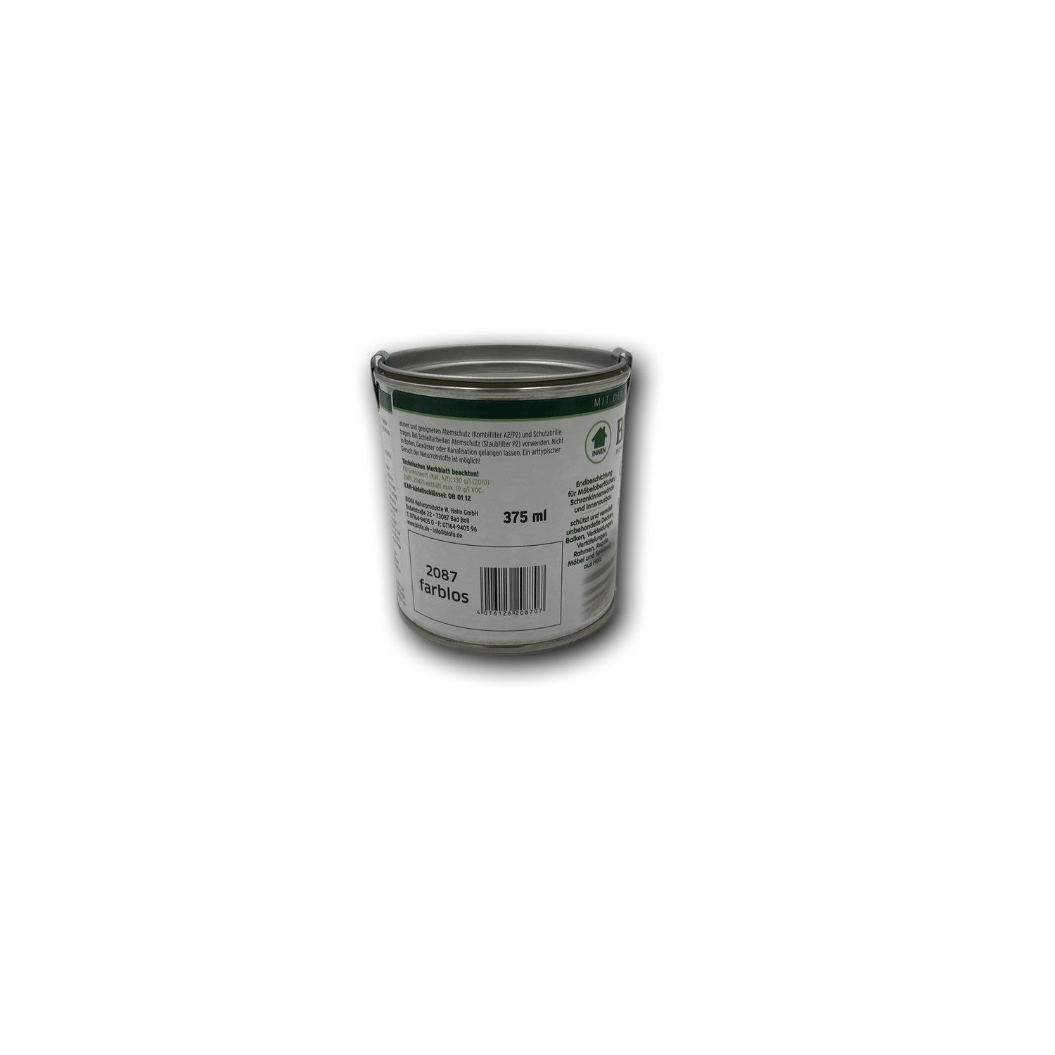 Biofa Colorwachs lösemittelfrei farblos 2087 - 375 ml Dose — Detailansicht