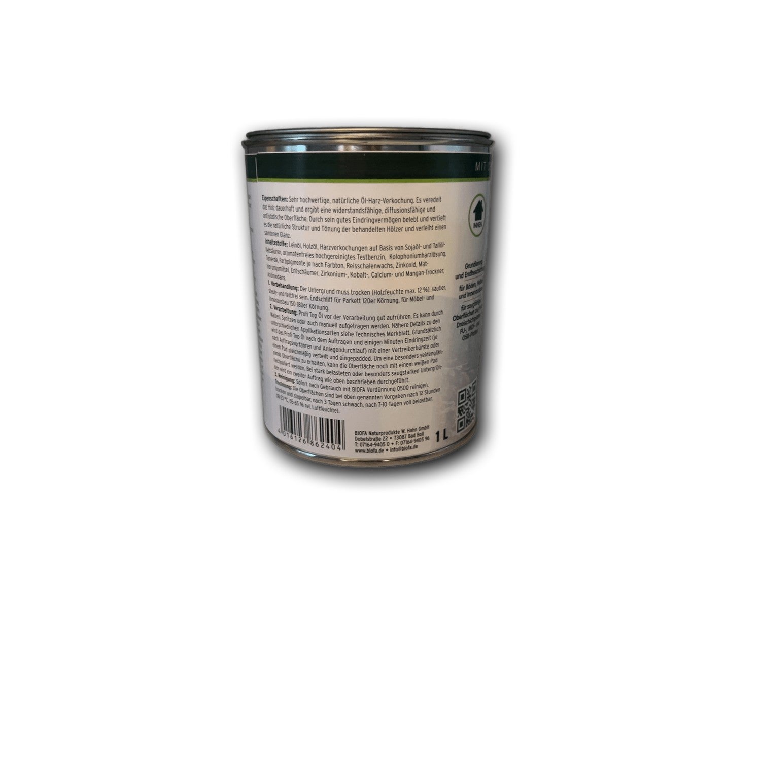 BIOFA Profi Top Öl seidenglänzend 8624 - 1 l Dose — Detailansicht