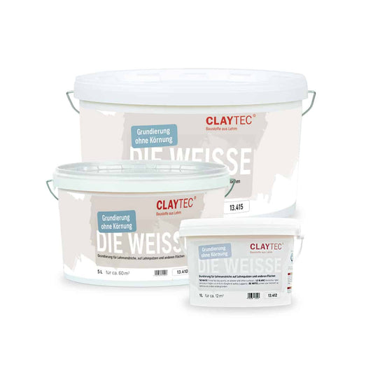 Claytec DIE WEISSE Grundierung ohne Körnung 5 Liter