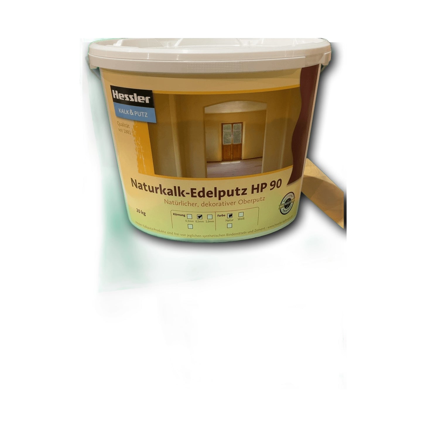 Hessler Naturkalk-Edelputz HP 90 Weiß 1,0 mm – 20 kg Eimer