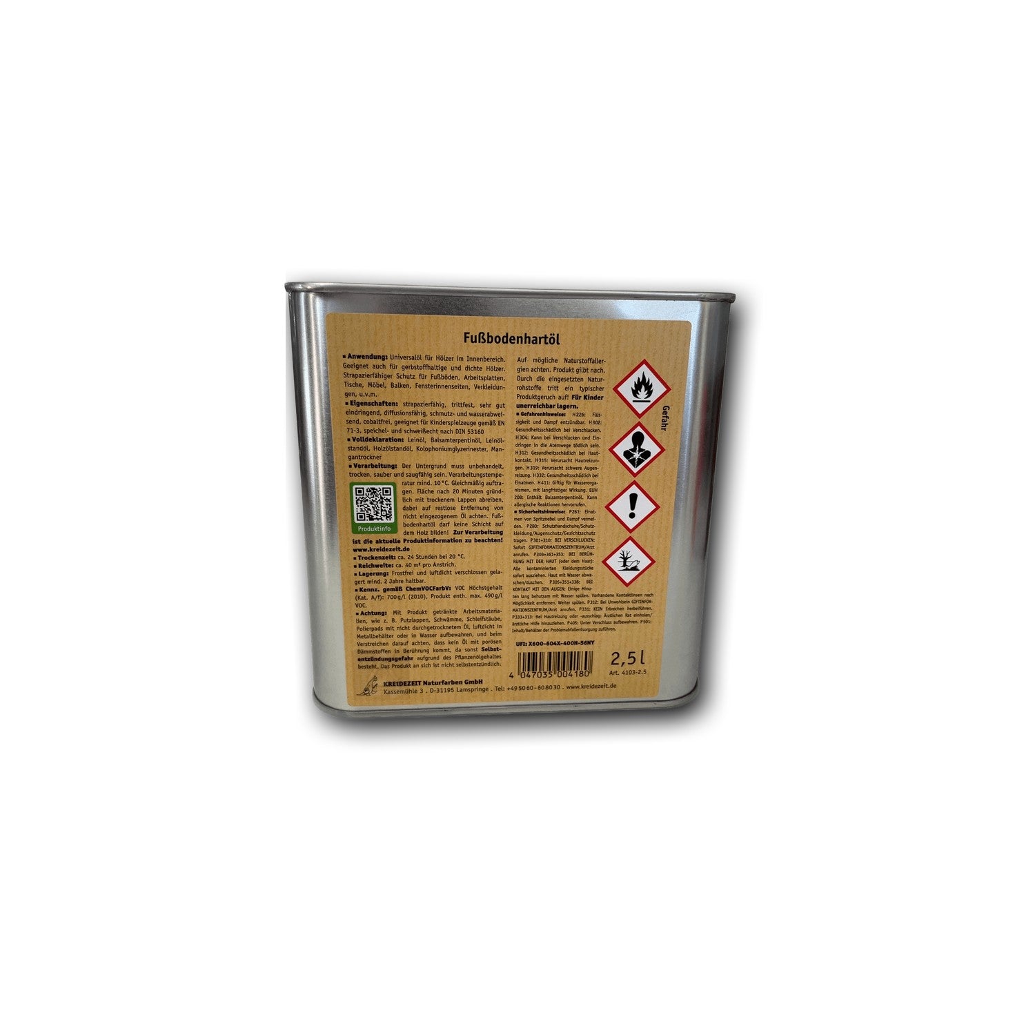 Kreidezeit Fußbodenhartöl - 2,5 l Dose — Detailansicht