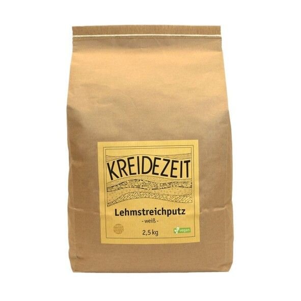 Kreidezeit Lehmstreichputz weiß - 2,5 kg Beutel