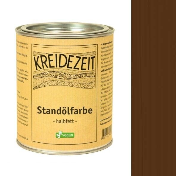 Kreidezeit Standölfarbe halbfett braun - 0,75 l Dose