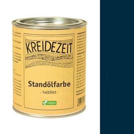 Kreidezeit Standölfarbe halbfett dunkelblau - 0,75 l Dose