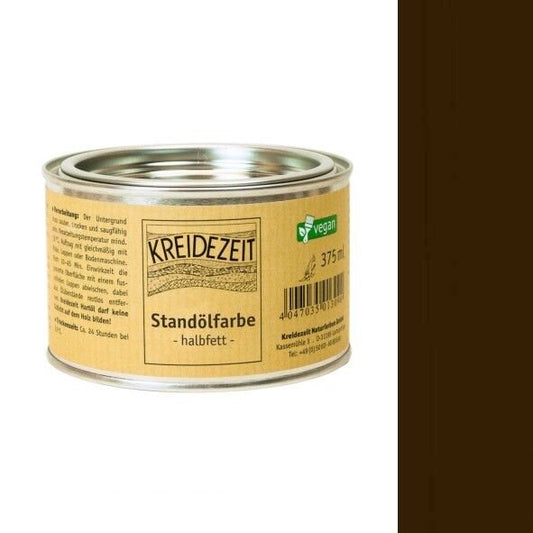 Kreidezeit Standölfarbe halbfett dunkelbraun - 0,375 l Dose