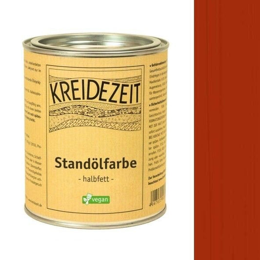 Kreidezeit Standölfarbe halbfett englischrot - 0,75 l Dose