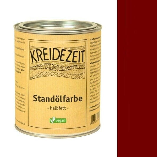 Kreidezeit Standölfarbe halbfett ochsenblutrot - 0,75 l Dose