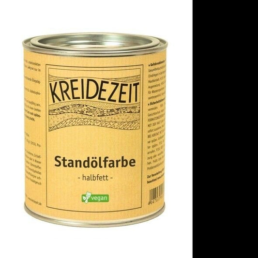 Kreidezeit Standölfarbe halbfett schwarz - 0,75 l Dose