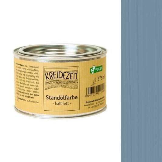 Kreidezeit Standölfarbe halbfett taubenblau - 0,375 l Dose