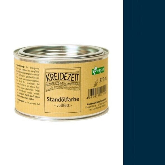 Kreidezeit Standölfarbe vollfett dunkelblau - 0,375 l Dose