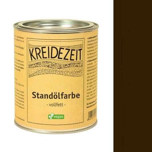 Kreidezeit Standölfarbe vollfett dunkelbraun - 0,75 l Dose