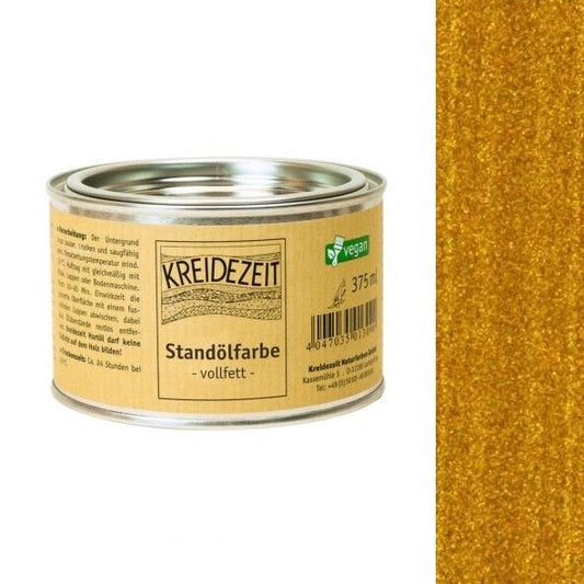 Kreidezeit Standölfarbe vollfett gold - 0,125 l Dose