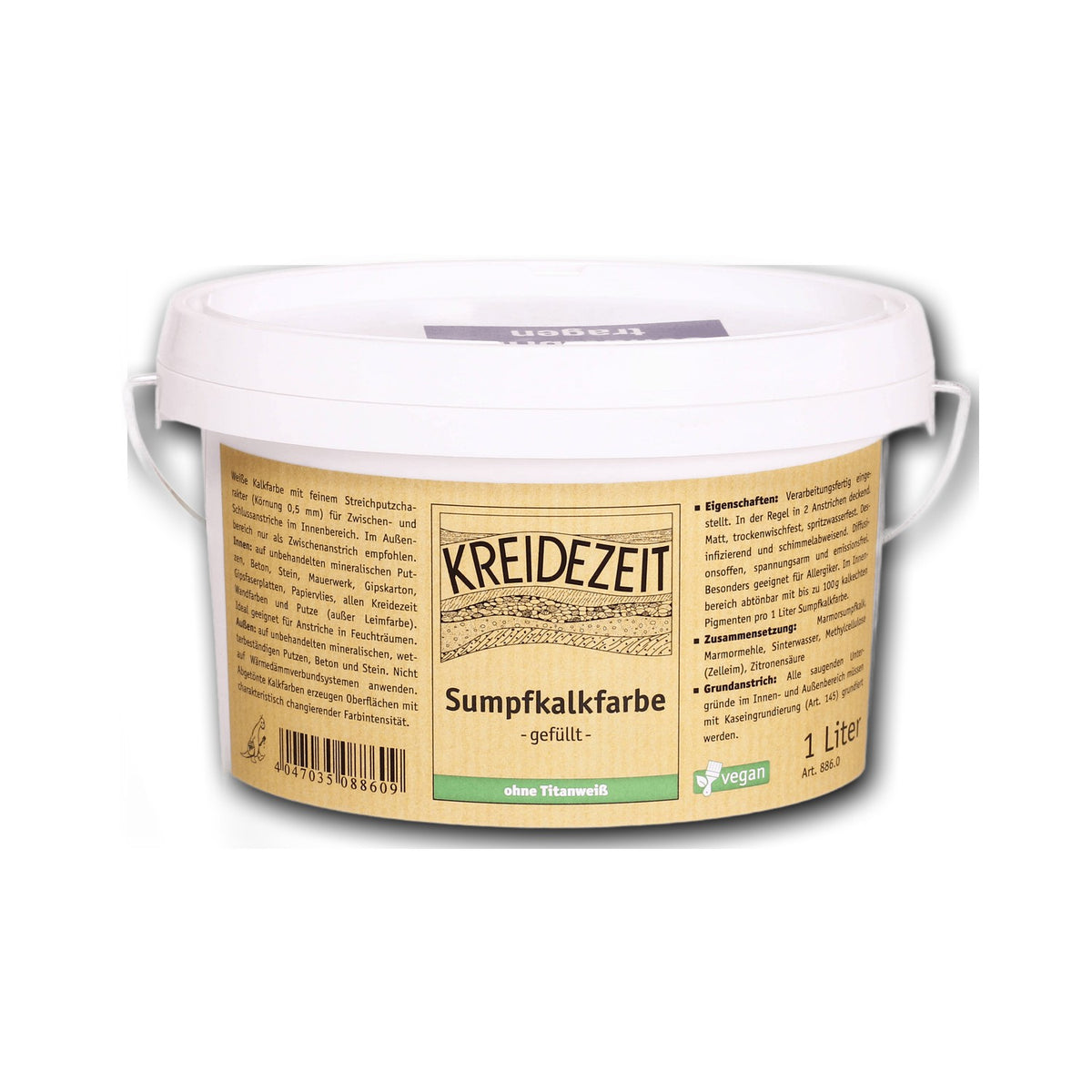 Kreidezeit Sumpfkalkfarbe gefüllt (Körnung 0,5 mm) — 5 l