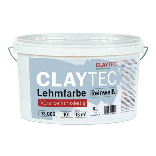 Claytec Lehmfarbe Reinweiß 10 Liter