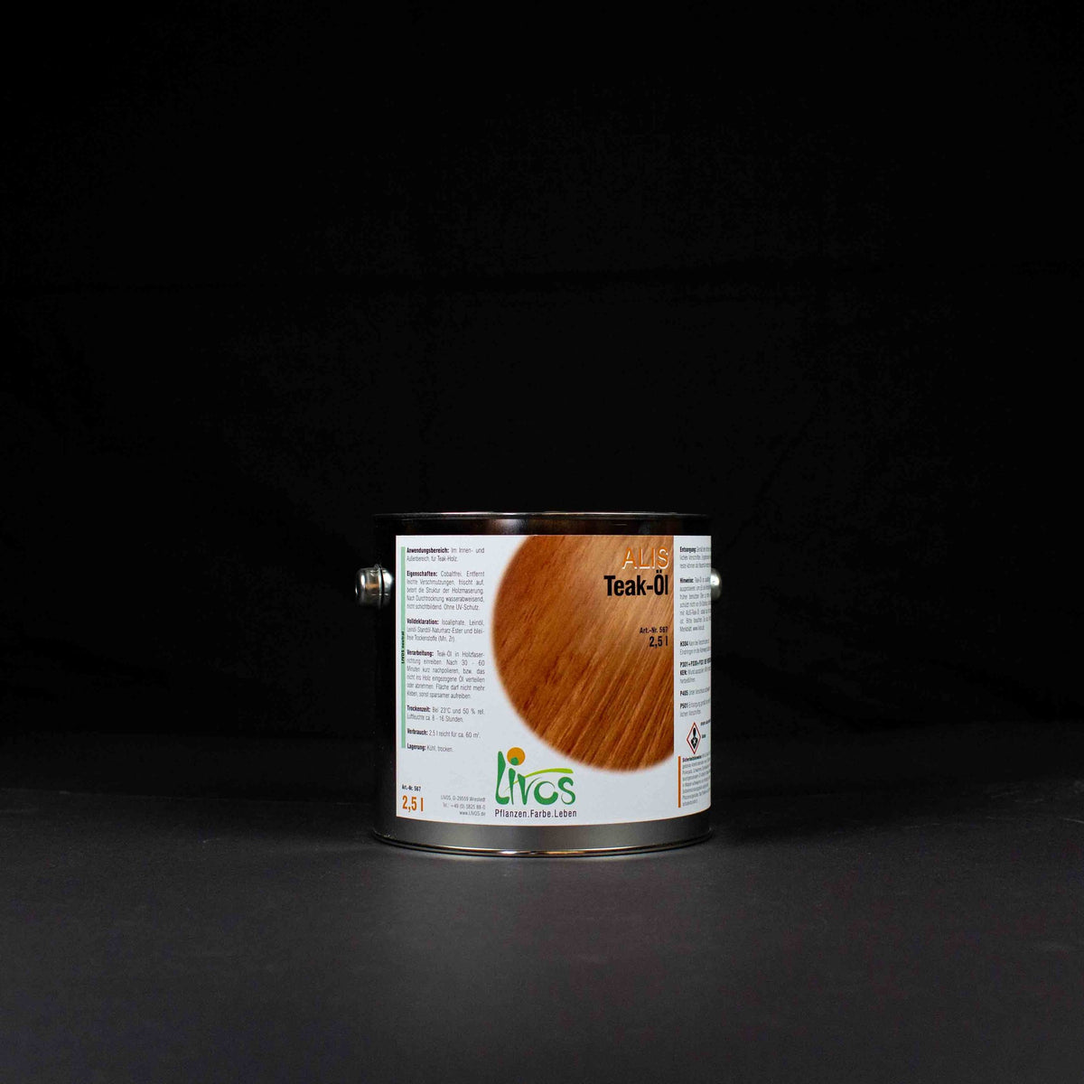 Livos ALIS Teak-Öl Nr. 567, 2,5-Liter-Dose