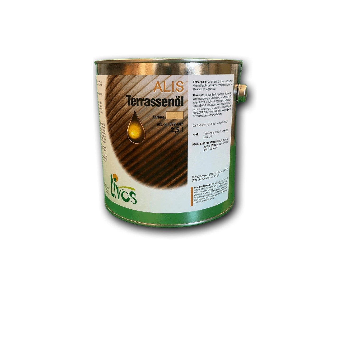 Livos ALIS Terrassenöl Farblos — 2,5 l