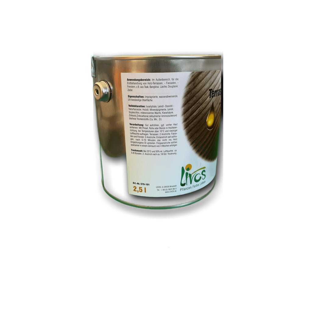 Livos ALIS Terrassenöl Schwarz - 2,5 l Dose — Detailansicht