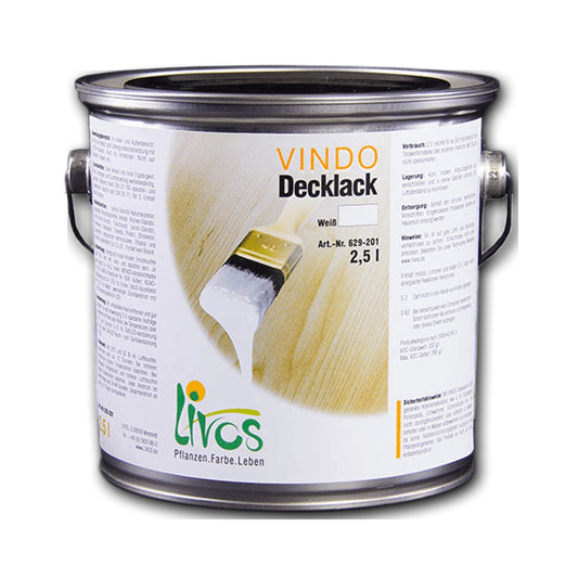 LIVOS VINDO Decklack Nr. 629 Weiß, 0,375 l