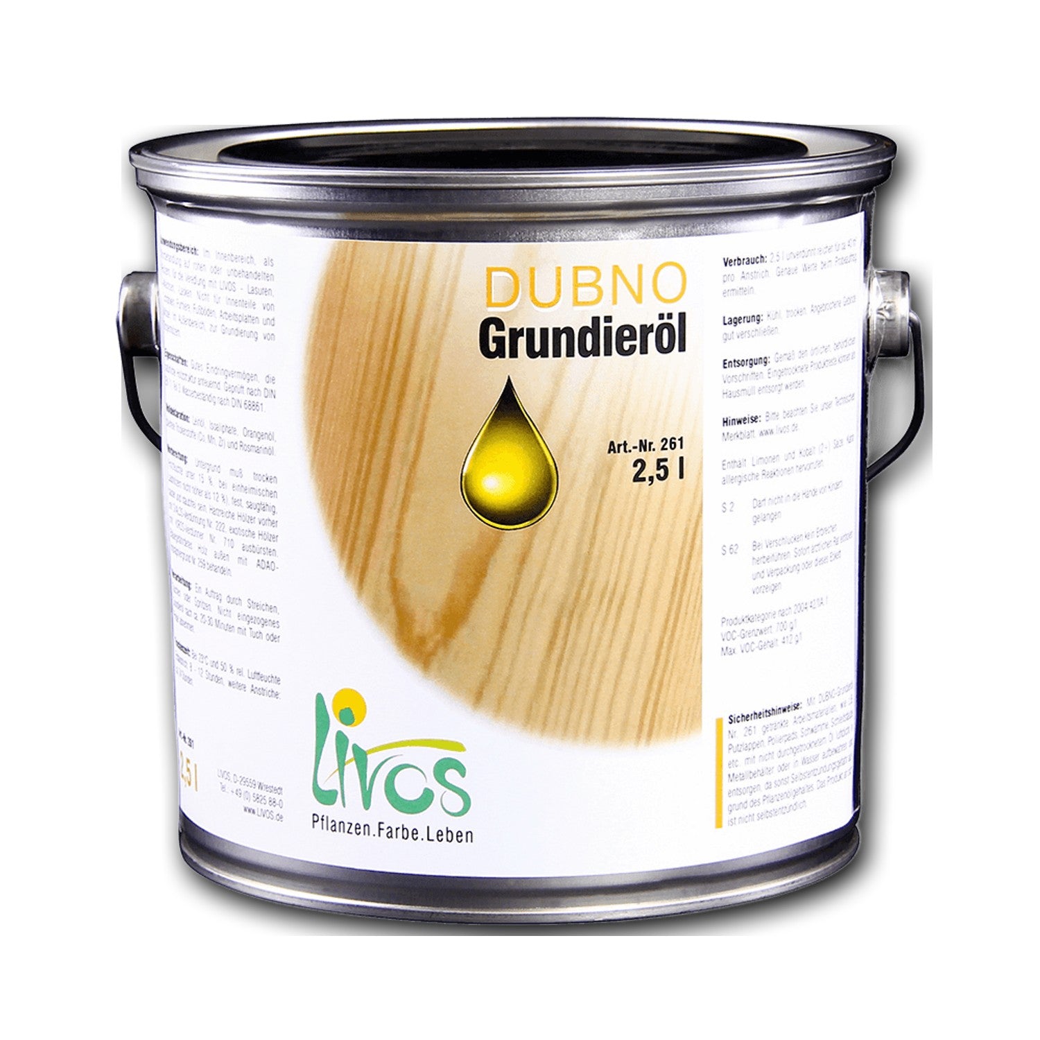 Livos DUBNO Grundieröl Nr. 261 — 2,5 l