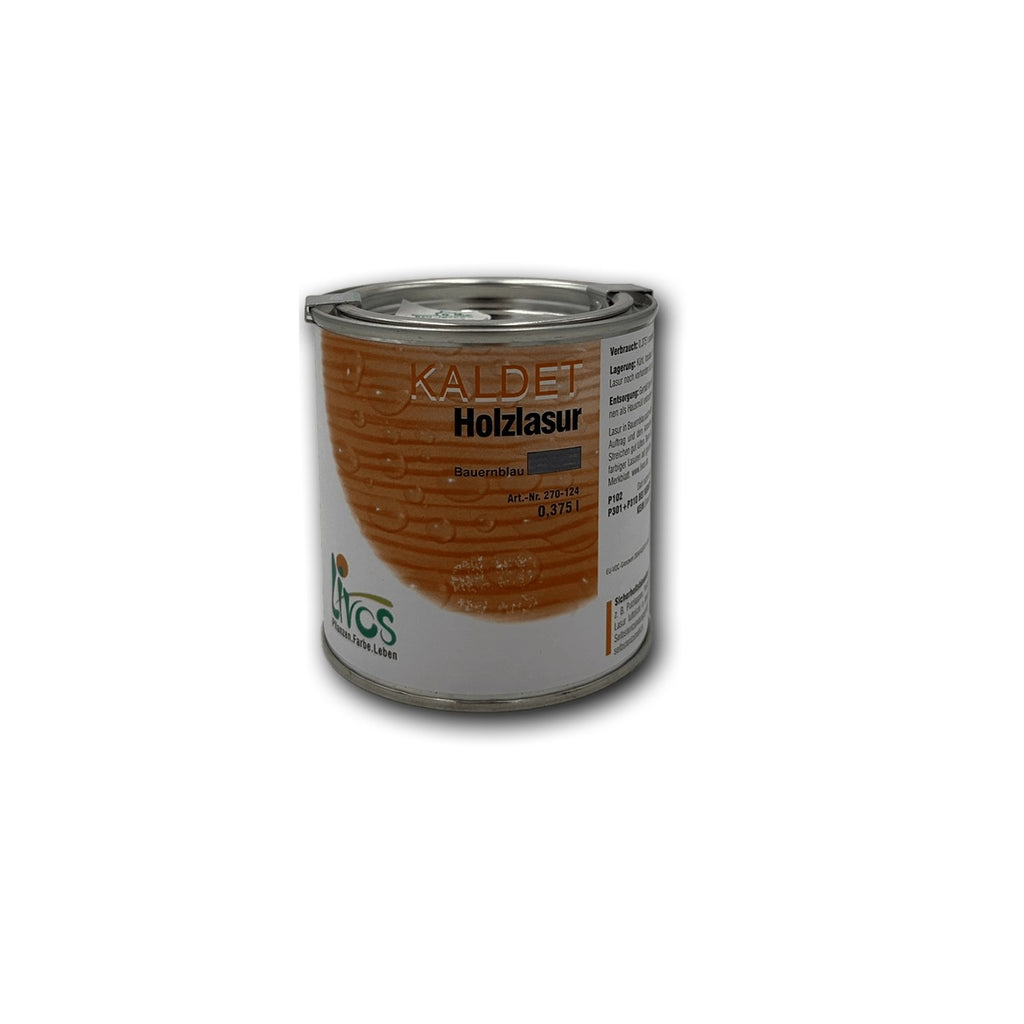 Livos KALDET Holzlasur Bauernblau — 0,375 l