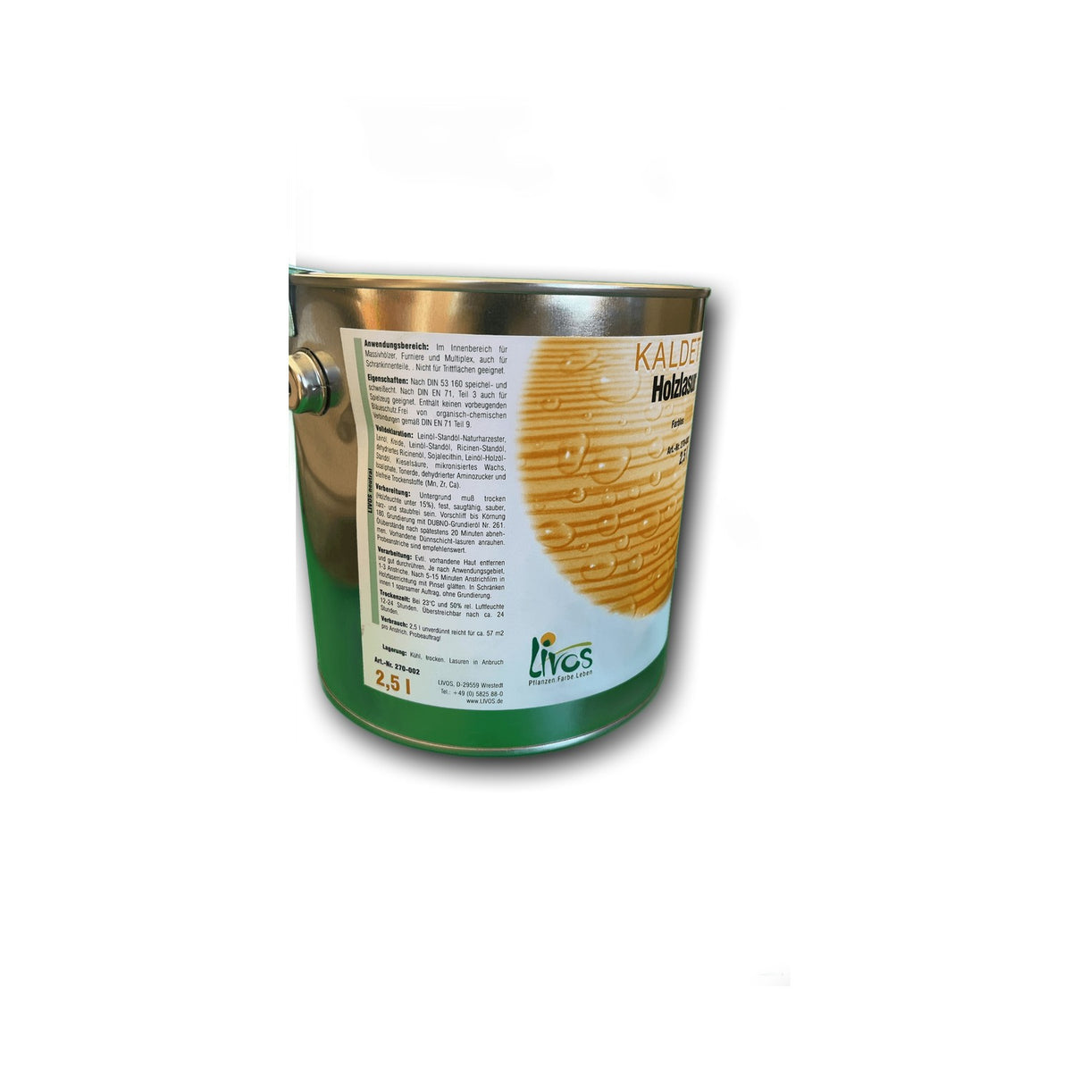 Livos KALDET Holzlasur Farblos - 2,5 l Dose — Detailansicht