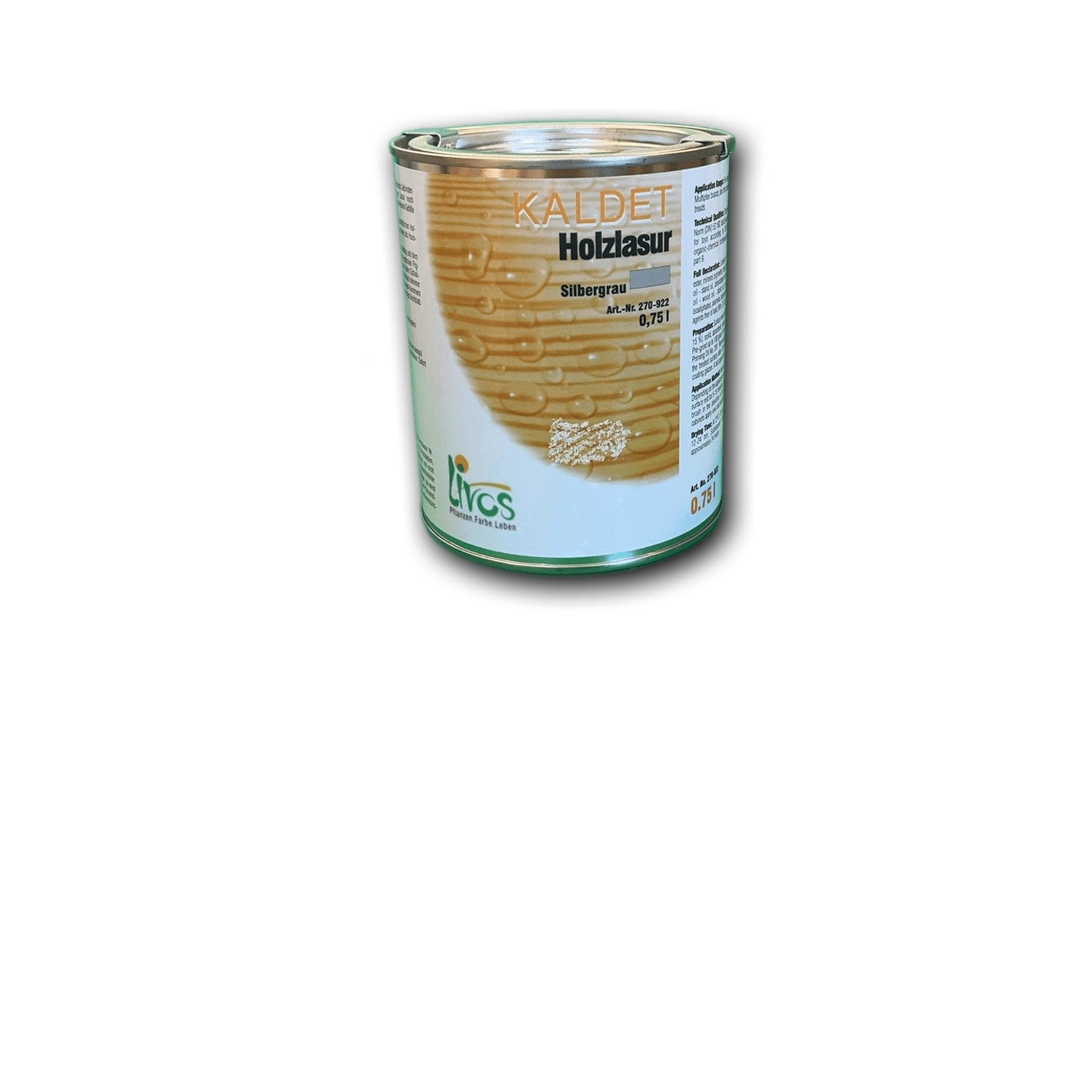 Livos KALDET Holzlasur Silbergrau — 0,75 l