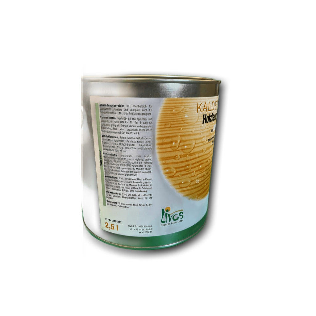 Livos KALDET Holzlasur Weiß - 2,5 l — Detailansicht