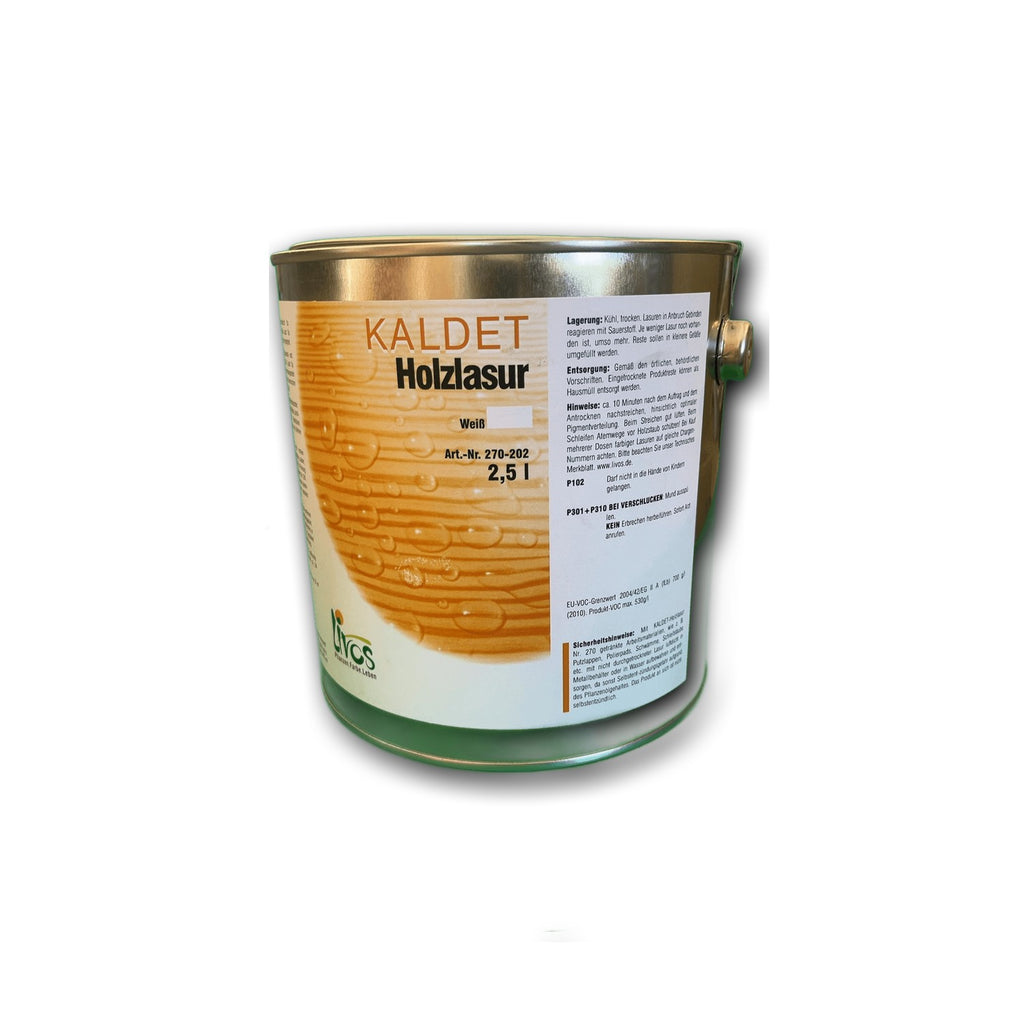 Livos KALDET Holzlasur Weiß — 2,5 l