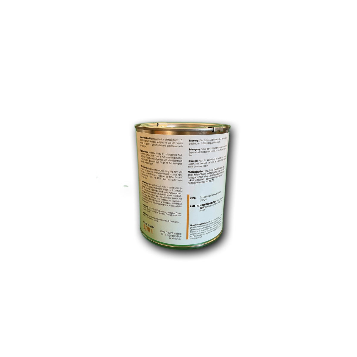 Livos KUNOS Naturöl-Siegel Mahagoni - 0,75 l Dose — Detailansicht