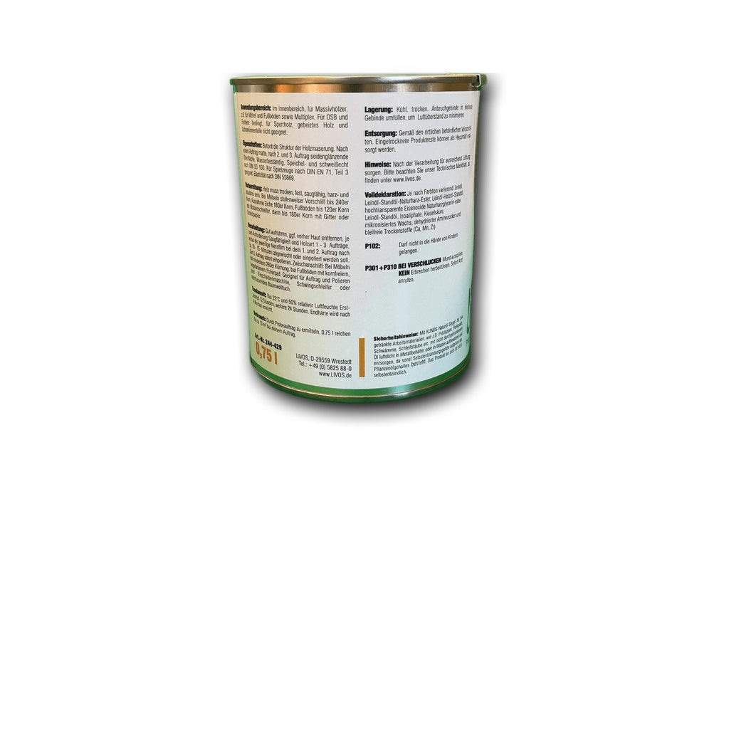 Livos KUNOS Naturöl-Siegel Kirsche intensiv - 0,75 l Dose — Detailansicht