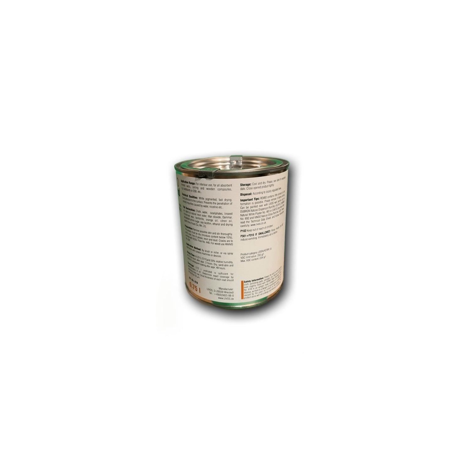 Livos REMIO Sperrgrund Nr. 618 - 0,75 l Dose