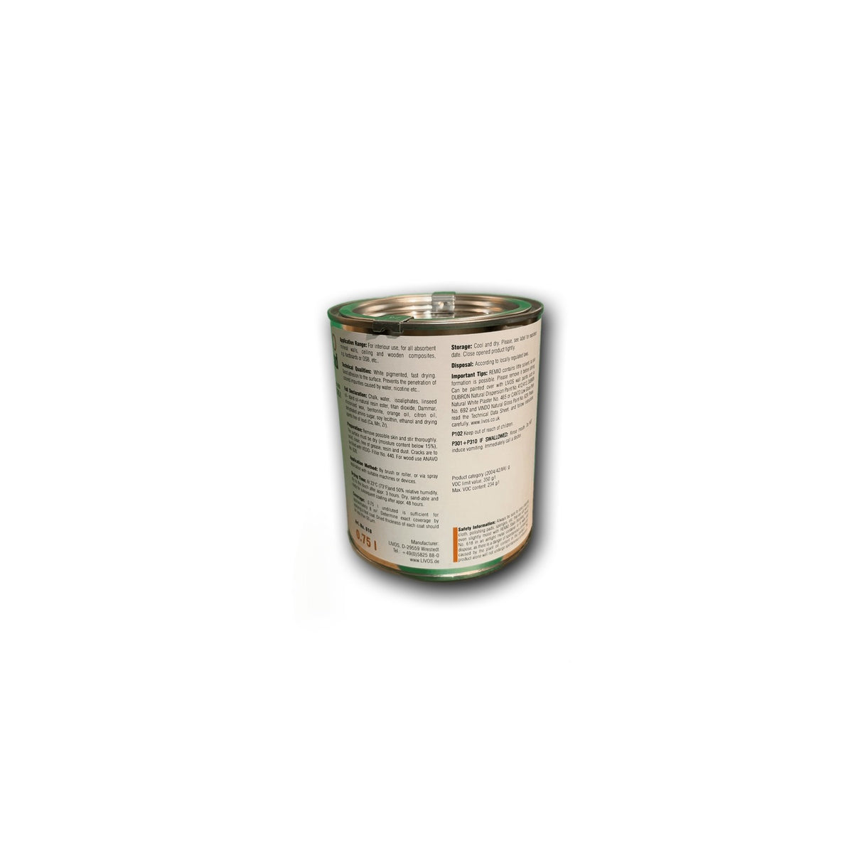 Livos REMIO Sperrgrund Nr. 618 - 0,75 l Dose — Detailansicht