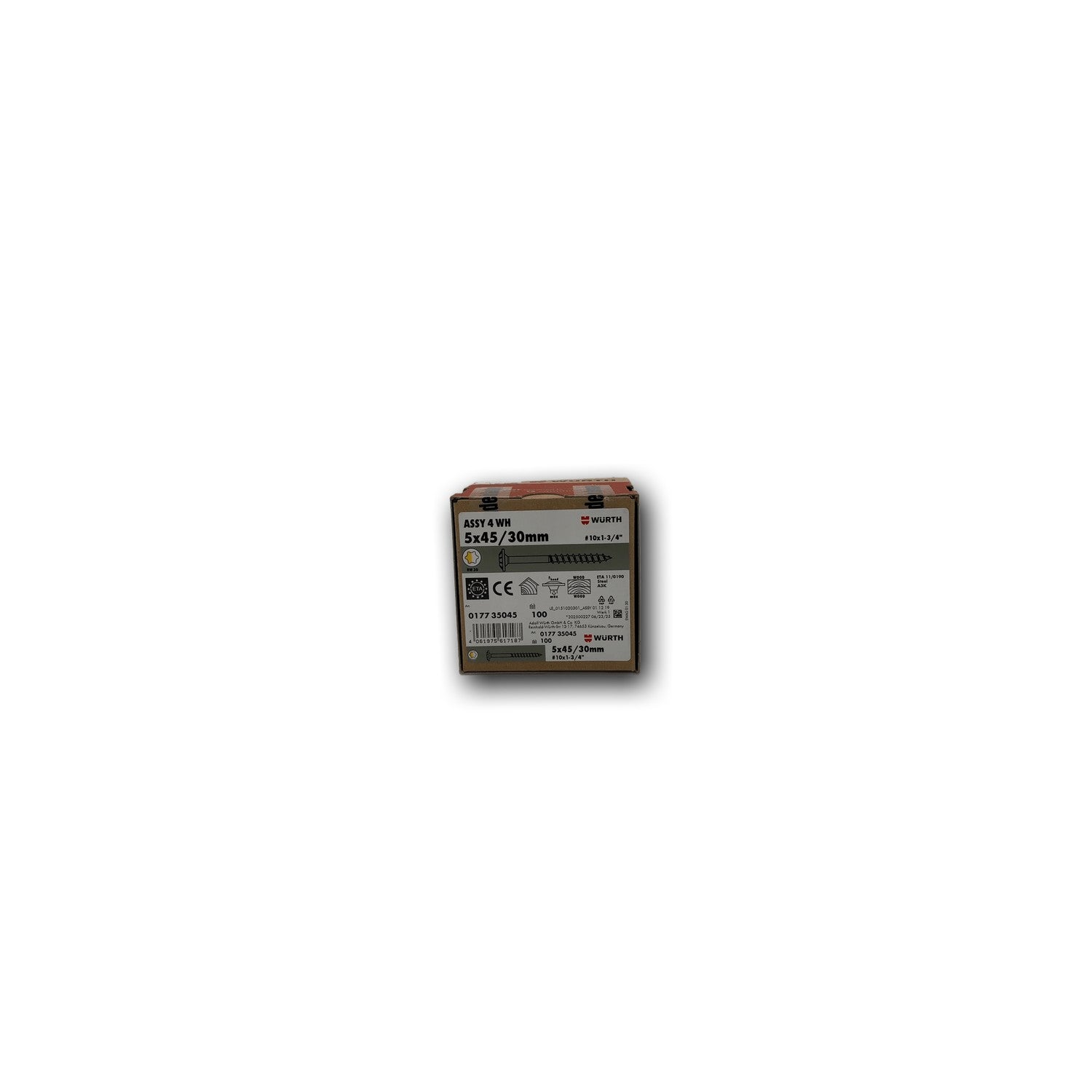 Würth ASSY 4 WH Tellerkopf-Schraube 5x45/30mm — 100 Stück