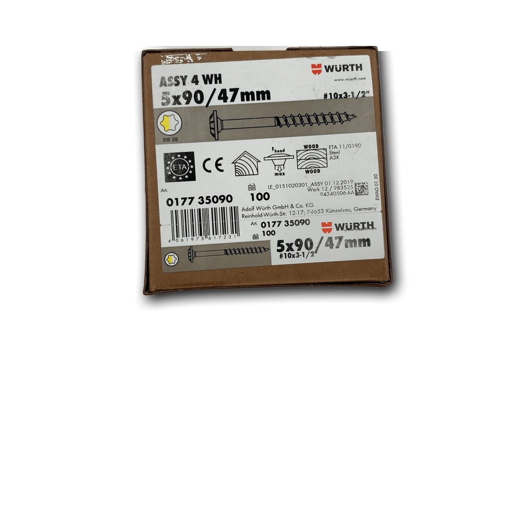 Würth ASSY 4 WH Tellerkopfschraube 5x90/47mm - 100 Stück — Detailansicht